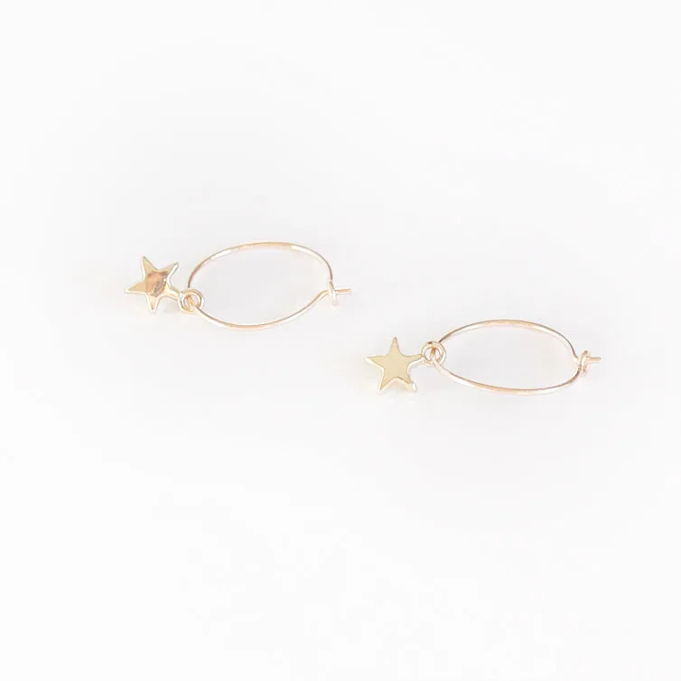 Earring Hoop with Star Gold Filled
