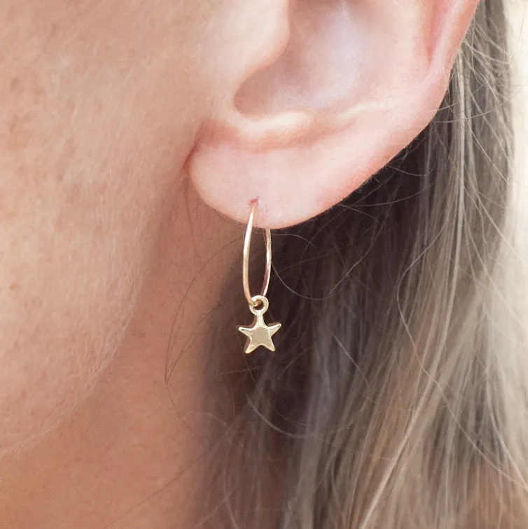 Earring Hoop with Star Gold Filled
