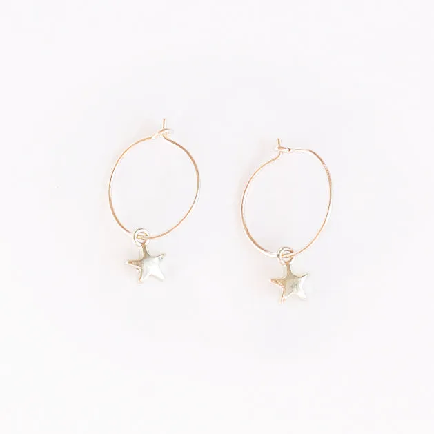 Earring Hoop with Star Gold Filled