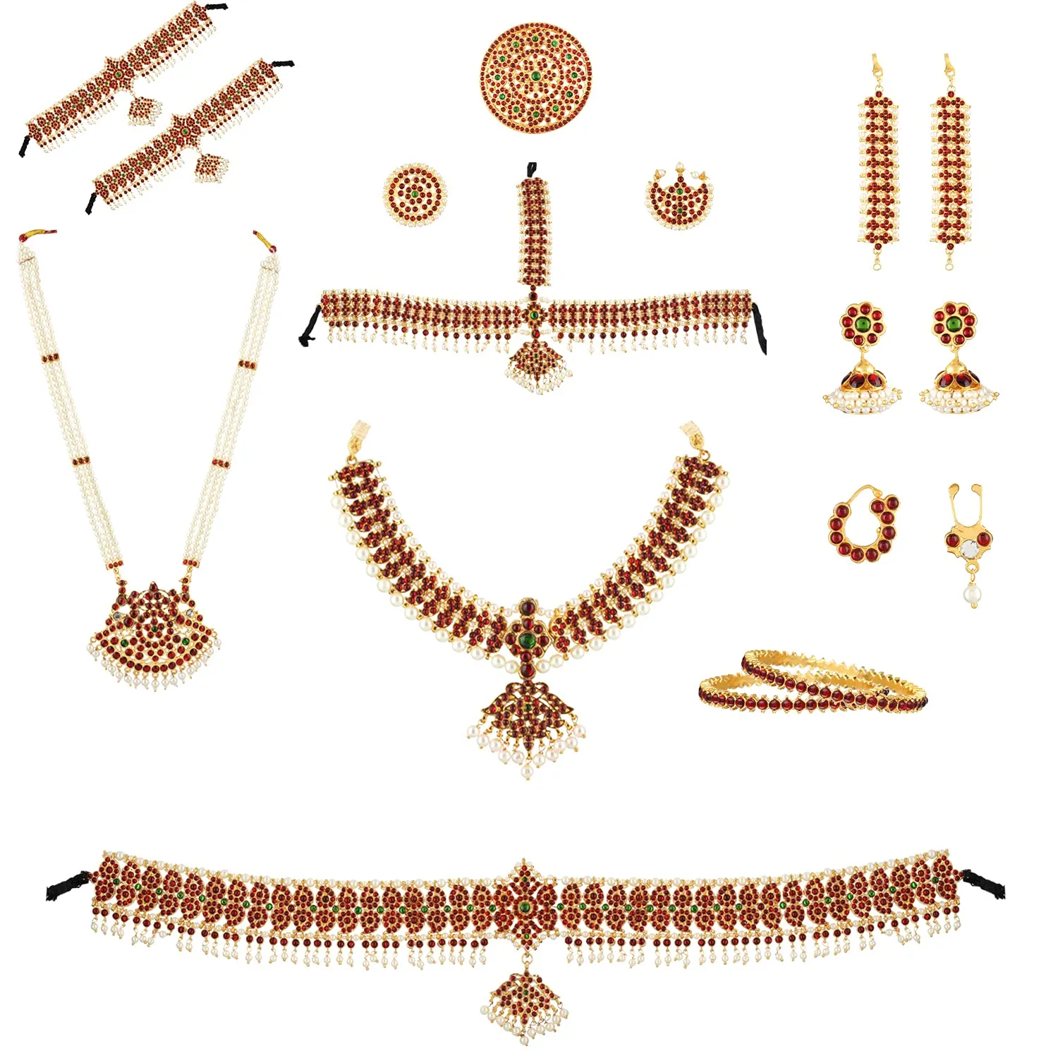 Elegant Mango Bharatanatyam Dance Jewellery Set - Golden Collections