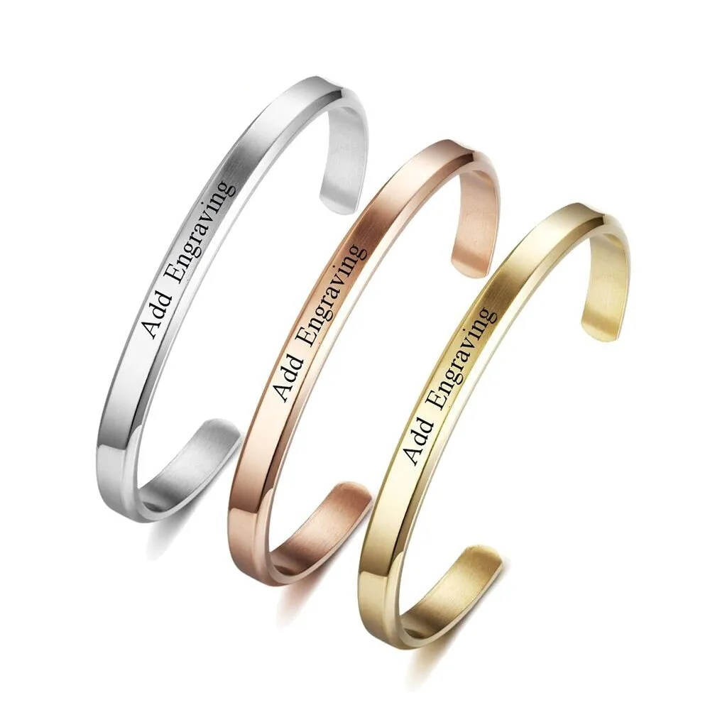 Engraved Name ID Bracelet For Women