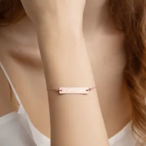 Engraved Silver Bar Chain Bracelet (Customize Your Own)