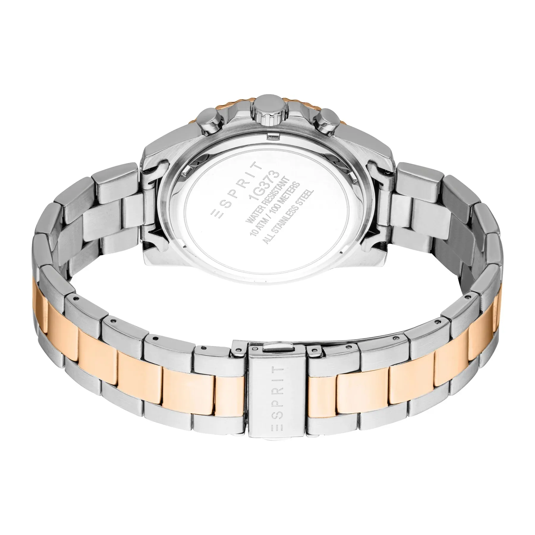 Esprit Hudson Gents Blue Dial Stainlwess Steel Rose Gold Chronograph Watch