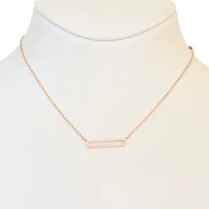 Esprit Necklace Ip Rosegold Chain With Open Bar Style With Stone Pendant