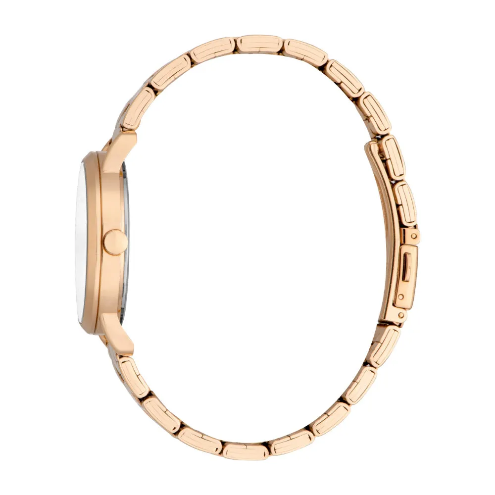 ESPRIT Women's Watch, Rose Gold Color Case, White MOP Dial, Rose Gold Color Metal Bracelet