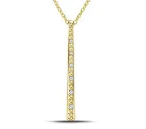 EternalDia Vertical Straight Bar Stick Pendant Necklace