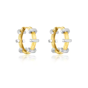 Evenly Spaced Cuff Hoop Earrings - Gold