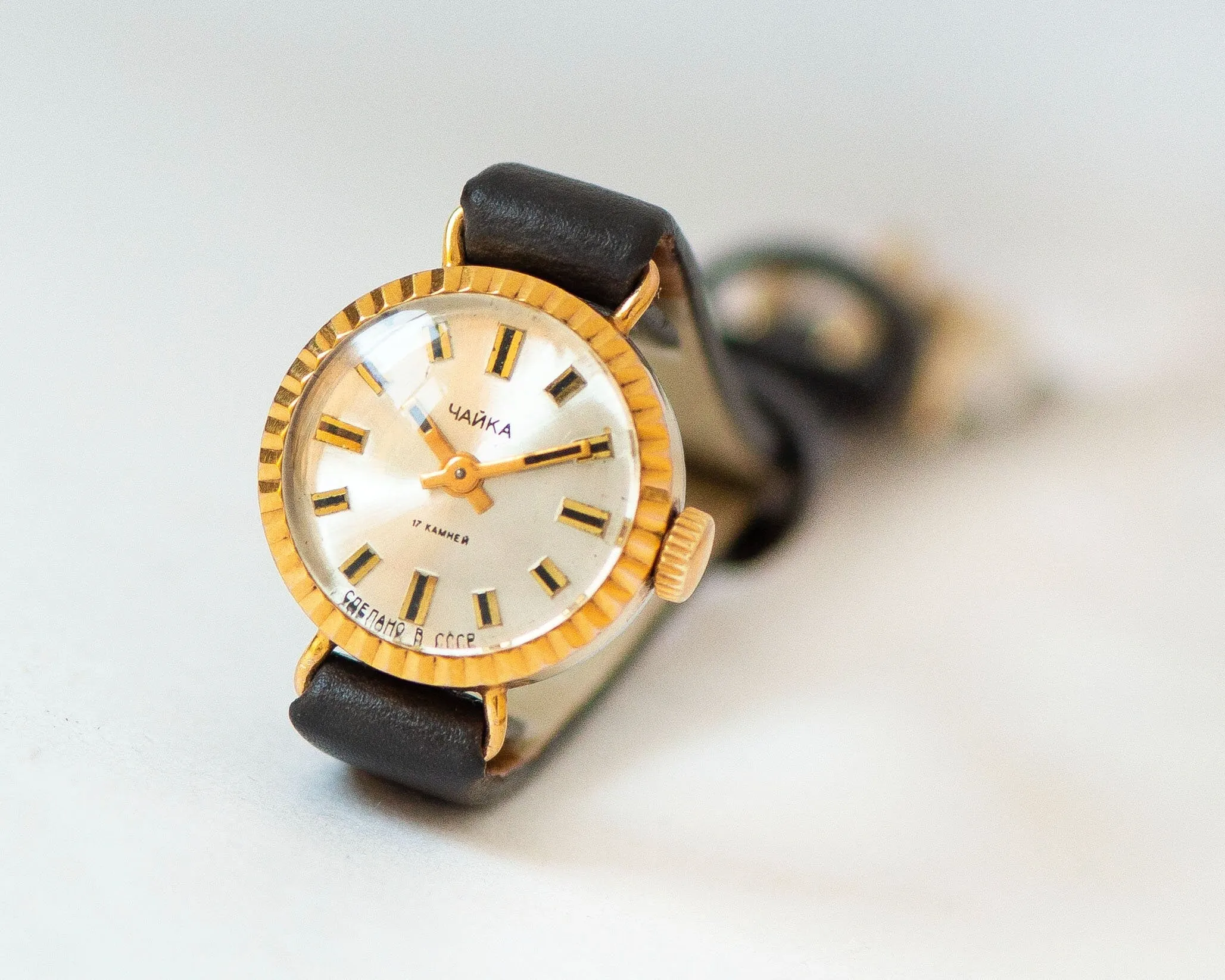 Exclusive design micro watch for women Seagull, luxury women jewelry sunburst case,  gold plated watch classic gift new premium leather band