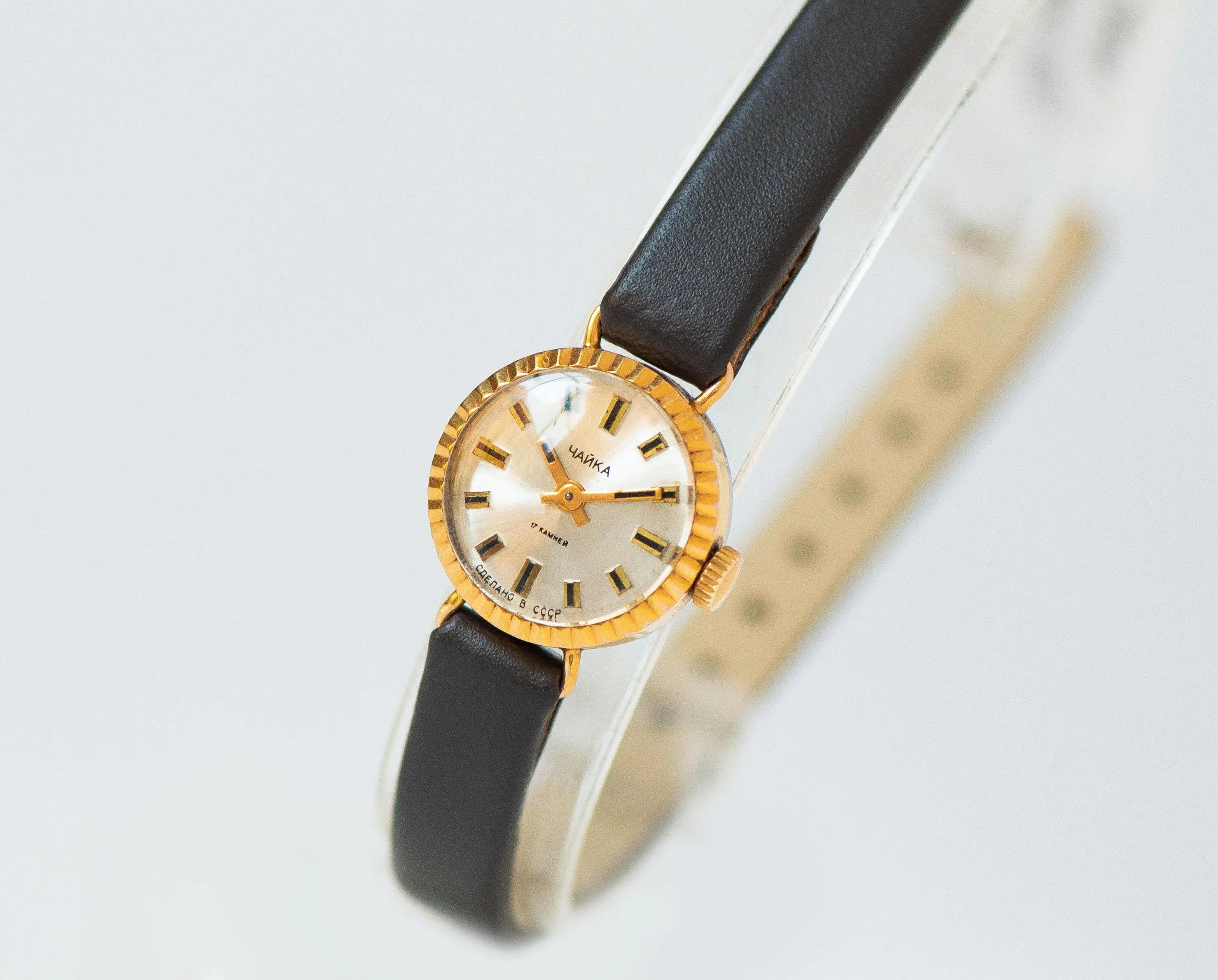 Exclusive design micro watch for women Seagull, luxury women jewelry sunburst case,  gold plated watch classic gift new premium leather band