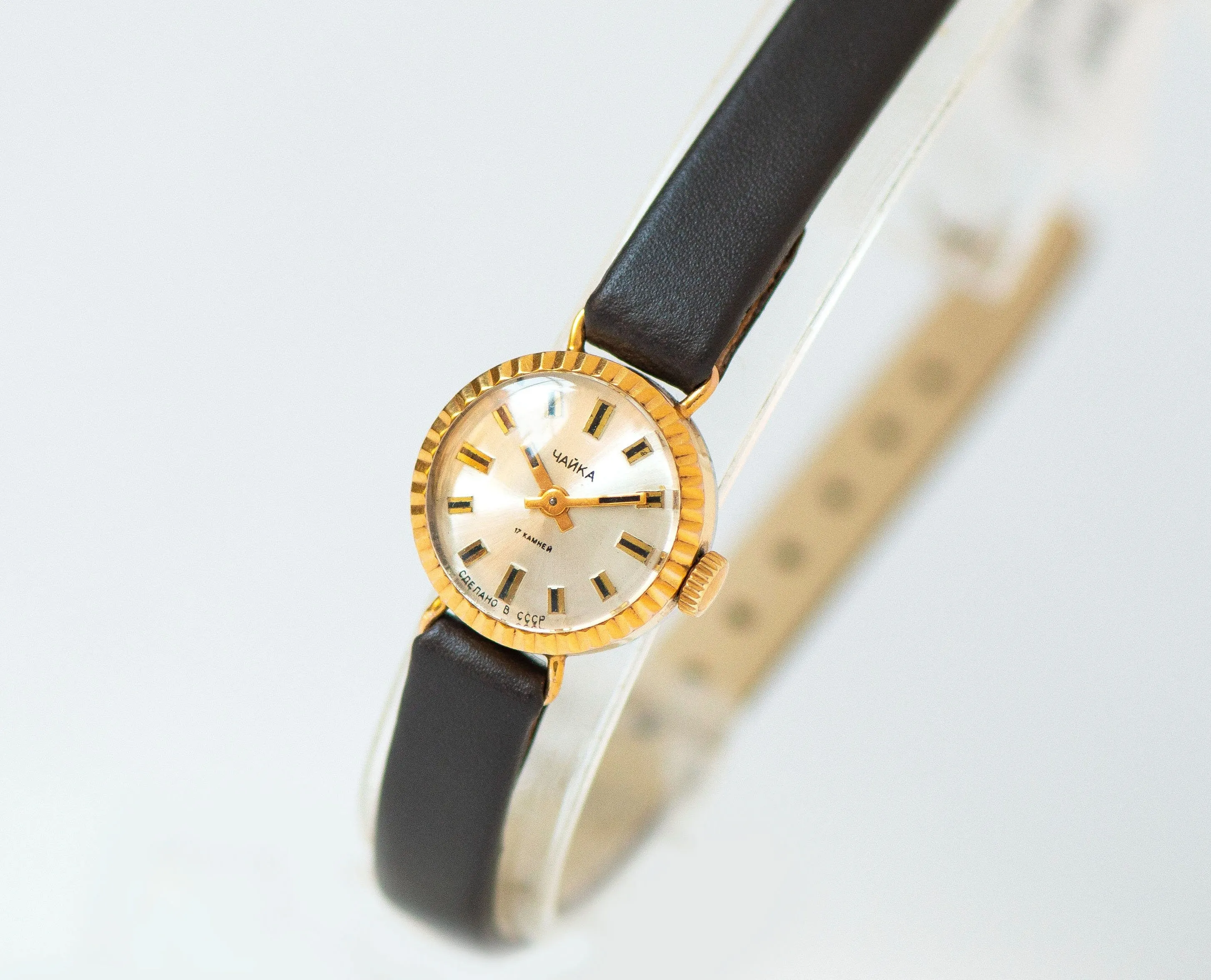 Exclusive design micro watch for women Seagull, luxury women jewelry sunburst case,  gold plated watch classic gift new premium leather band