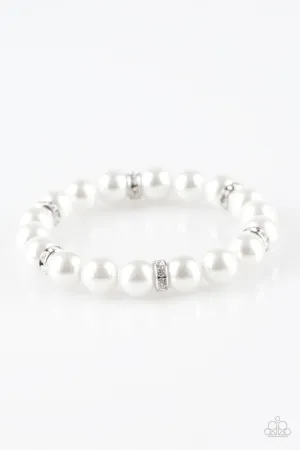 Exquisitely Elite White Paparazzi Bracelet