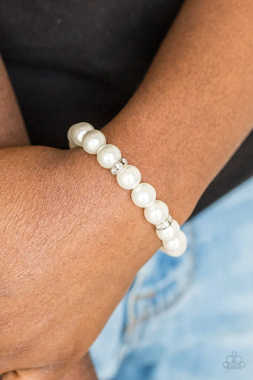 Exquisitely Elite White Paparazzi Bracelet