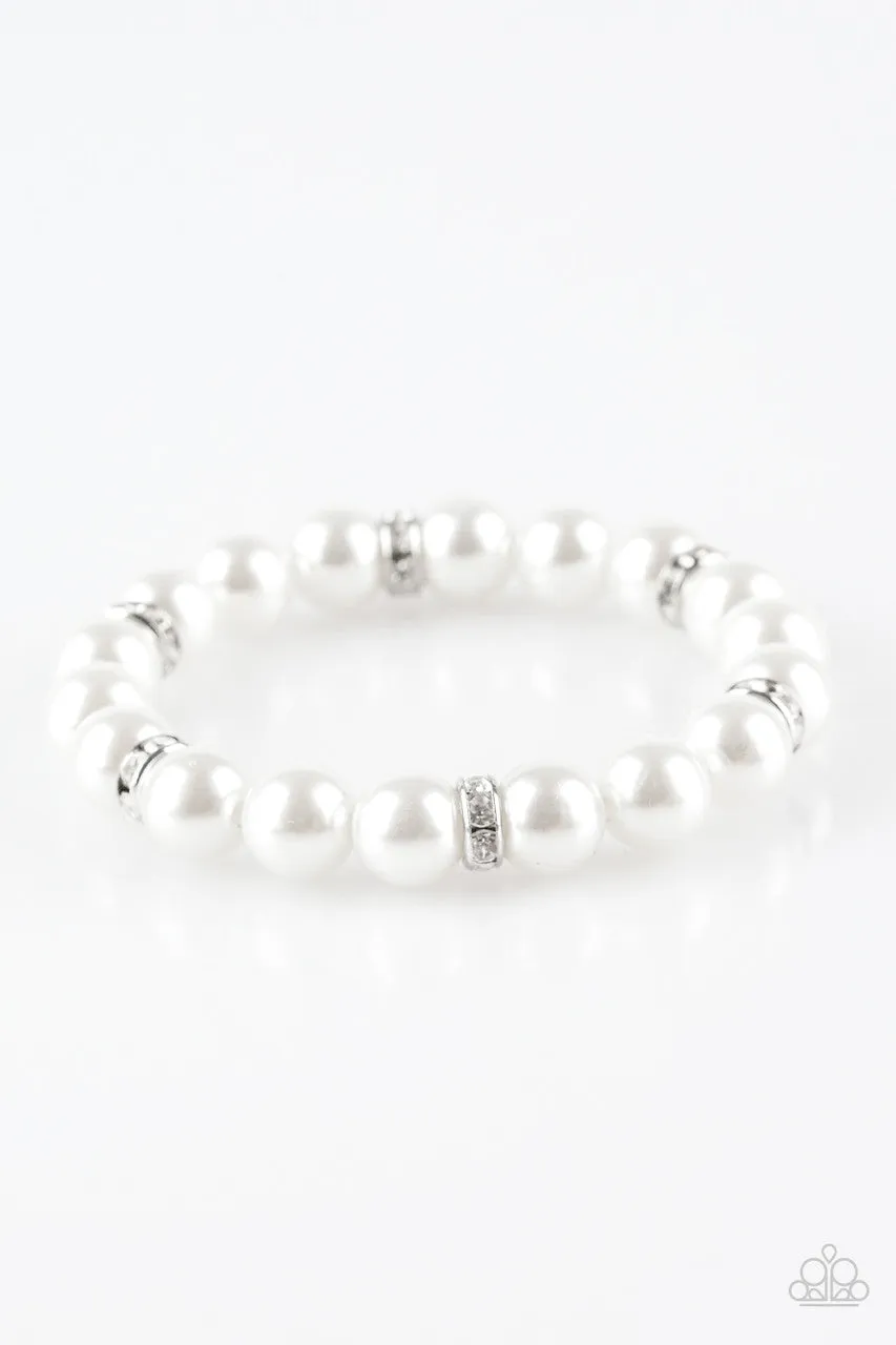 Exquisitely Elite White Paparazzi Bracelet