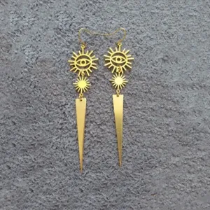 Eye Of Providence Earring - Geometric Spikes Drop Style