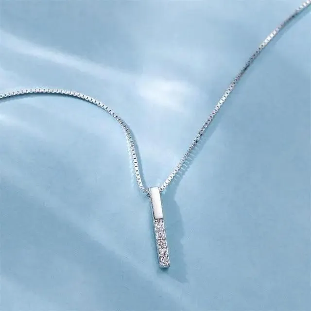Fashion Aesthetic 925 Sterling Silver Vertical Bar Slidable Romantic Pendant Necklace - Fashion Jewelry for women
