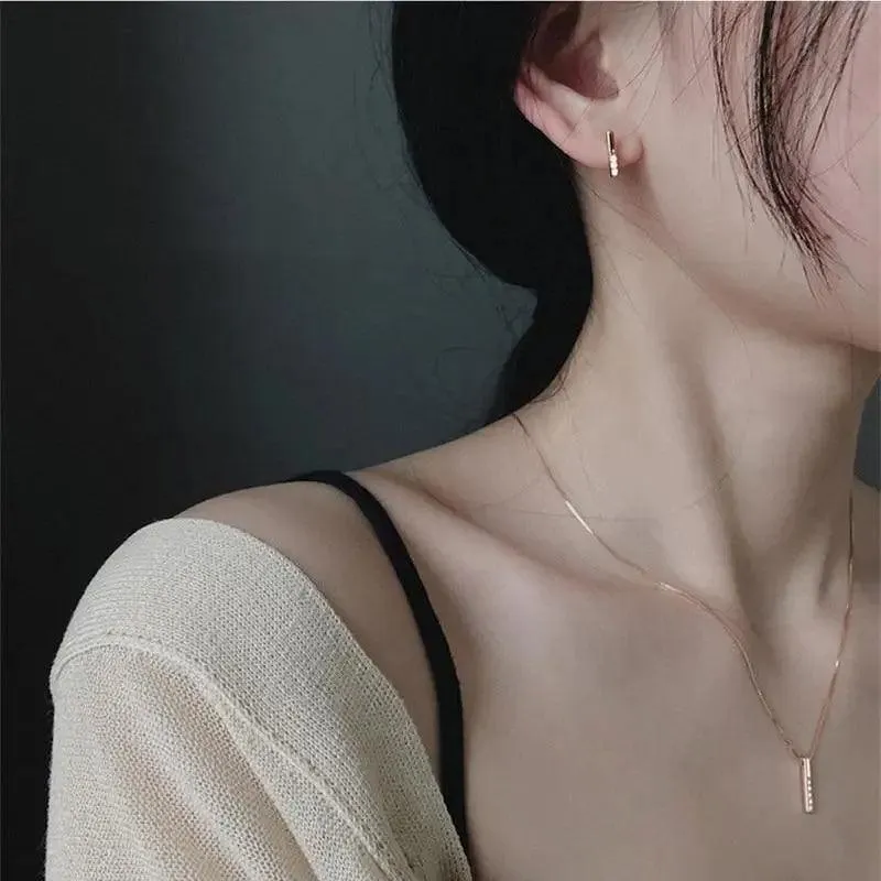 Fashion Aesthetic 925 Sterling Silver Vertical Bar Slidable Romantic Pendant Necklace - Fashion Jewelry for women