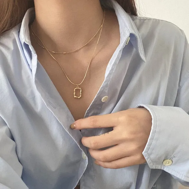 Fashion Thick Chain Toggle Clasp Necklaces