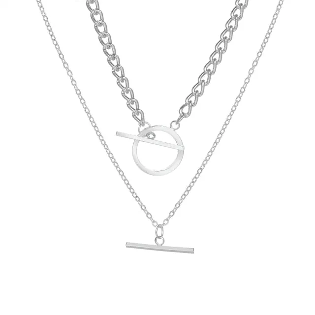 Fashion Thick Chain Toggle Clasp Necklaces