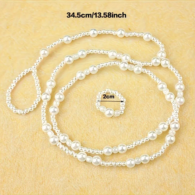 Faux Pearl Barefoot Sandals Anklet
