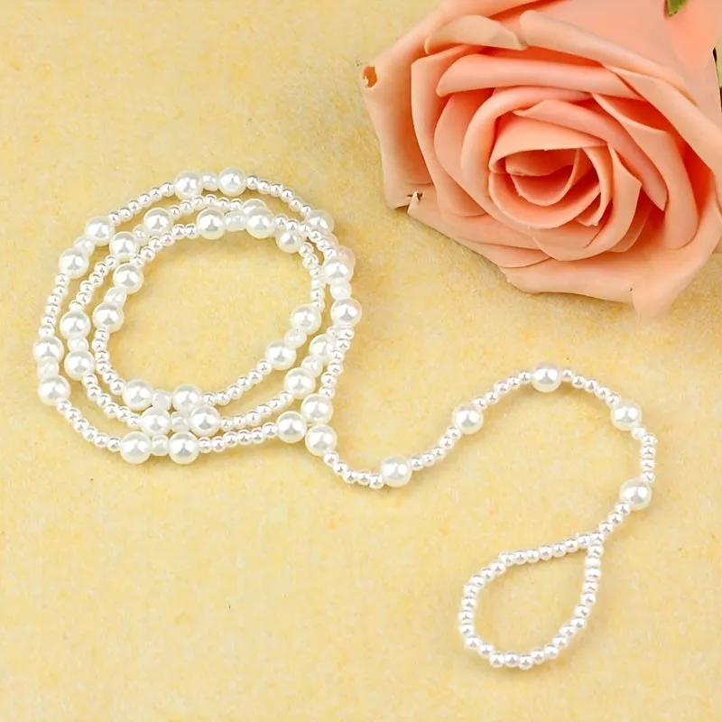 Faux Pearl Barefoot Sandals Anklet