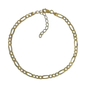 Figaro Anklet Plain & Diamond Cut
