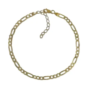 Figaro Anklet Plain & Diamond Cut