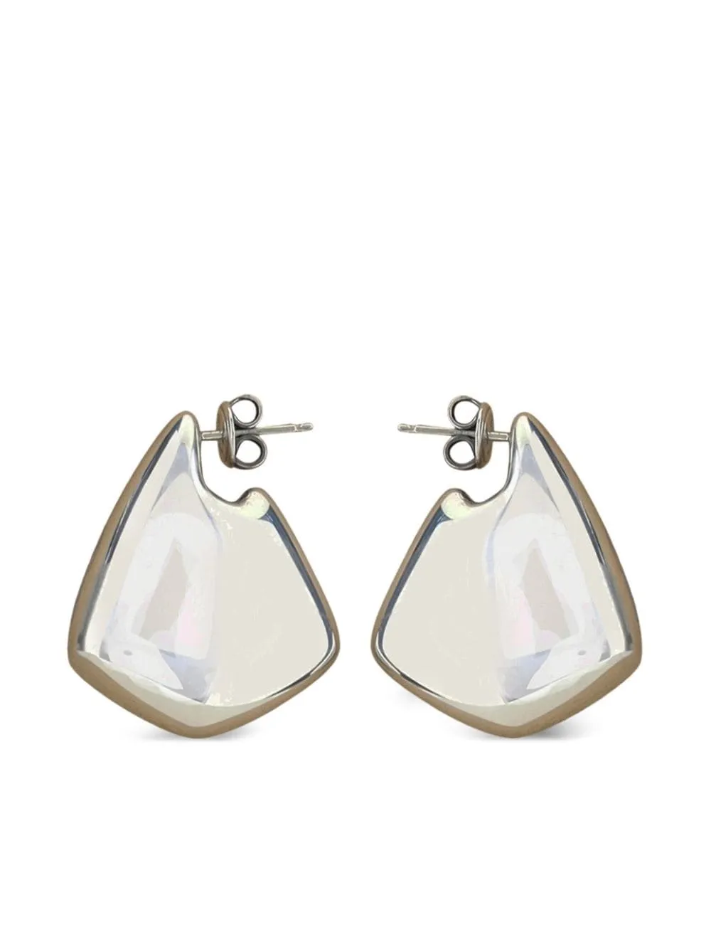 Fin small silver earrings