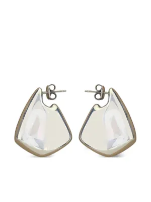 Fin small silver earrings