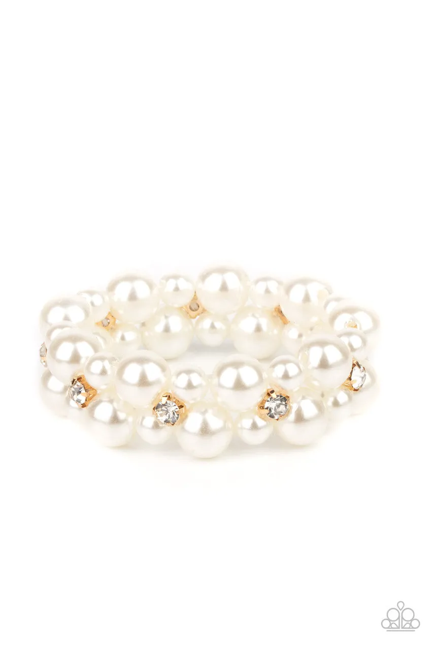 Flirt Alert Gold Paparazzi Bracelet