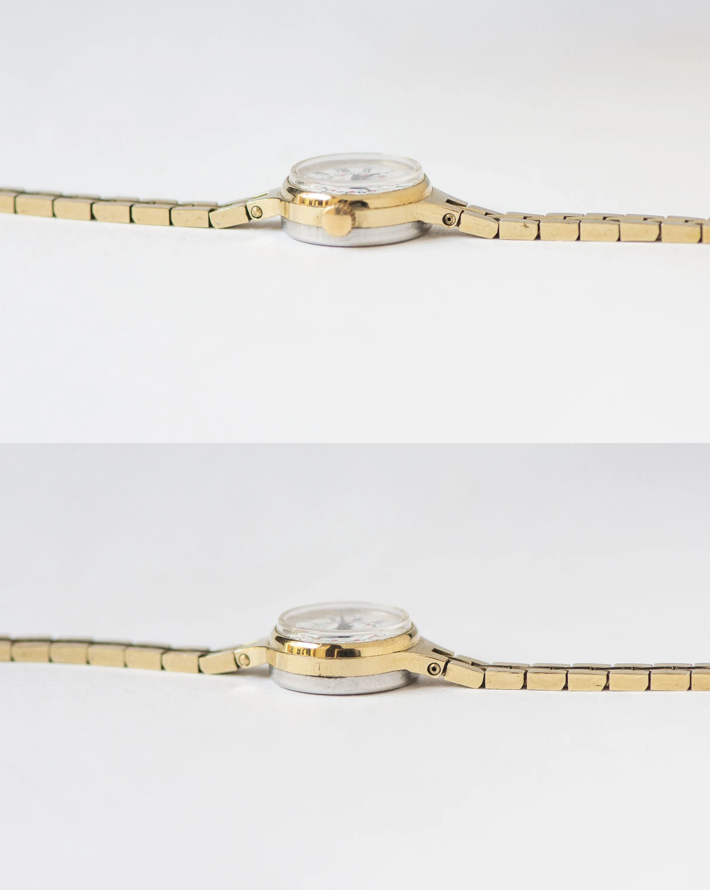 Floral cocktail watch for women Seagull vintage gold shade, micro watch red flowers, small lady wristwatch jewelry graduation gift summer