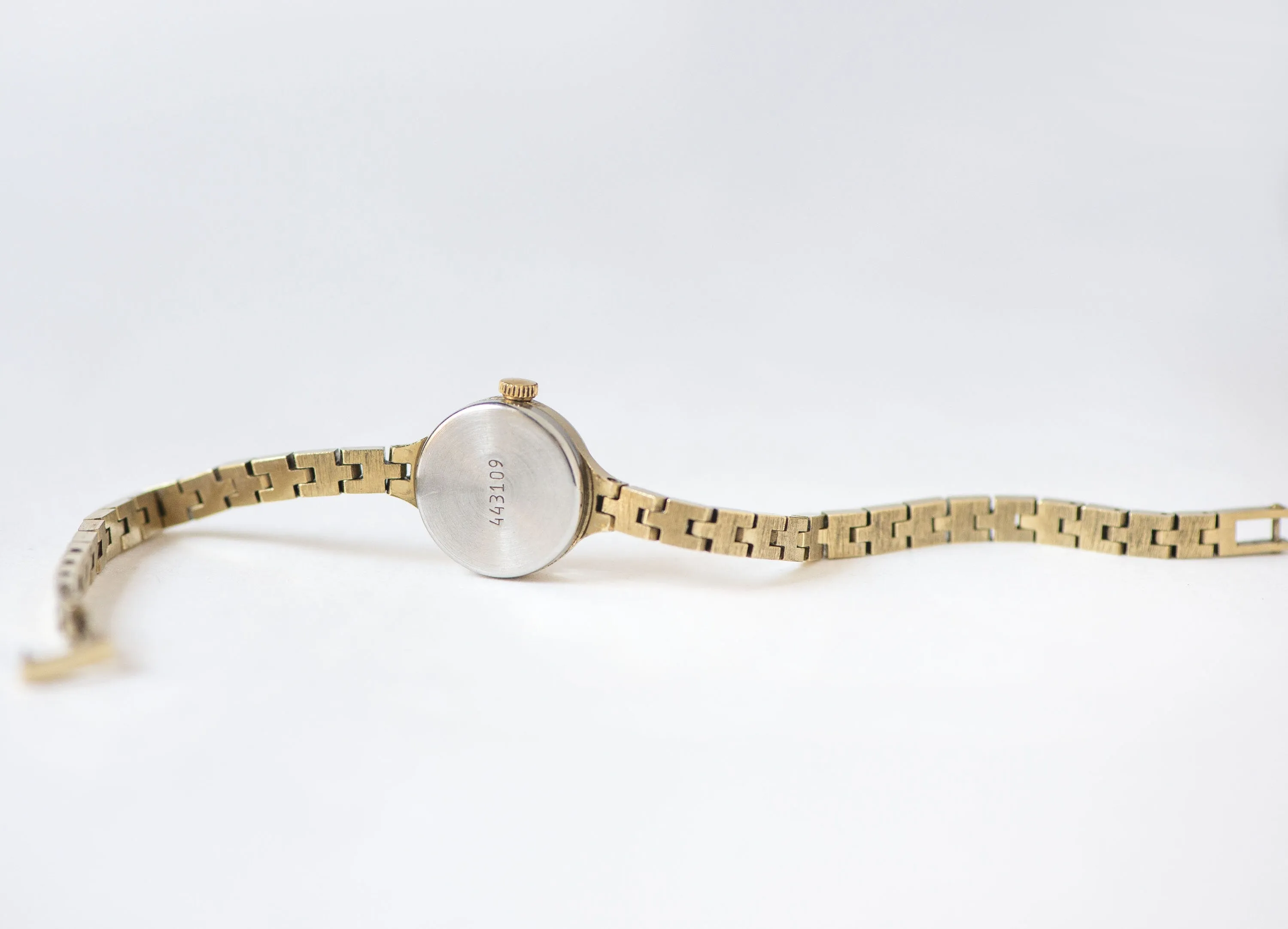Floral cocktail watch for women Seagull vintage gold shade, micro watch red flowers, small lady wristwatch jewelry graduation gift summer