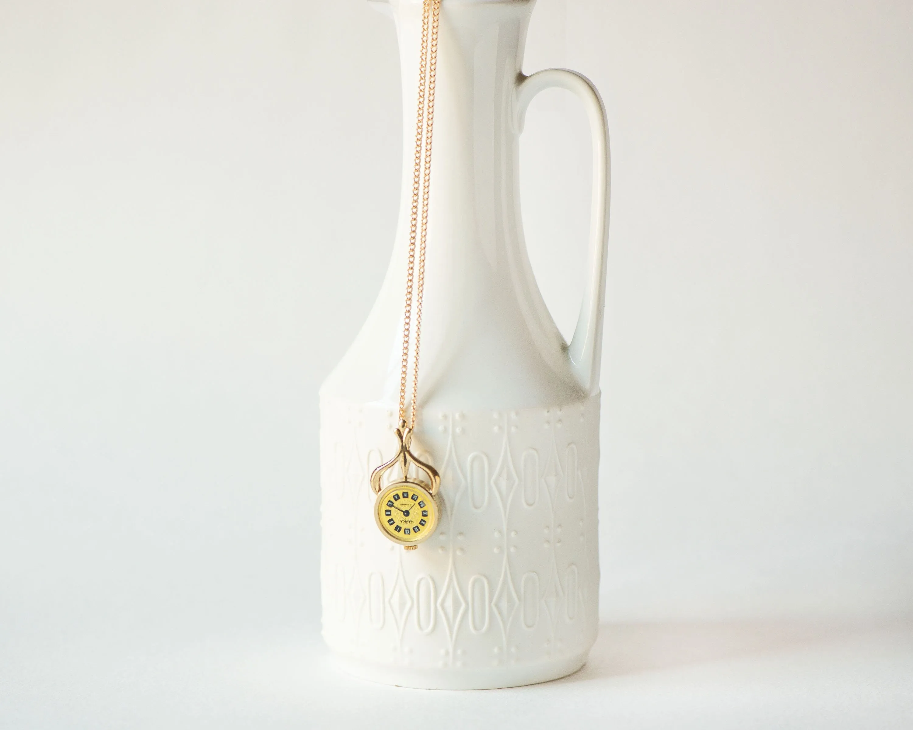 Flowers case watch necklace Seagull, women's pendant watch unique, ornamented watch pendant gold plated, rare design fashion pendant gift