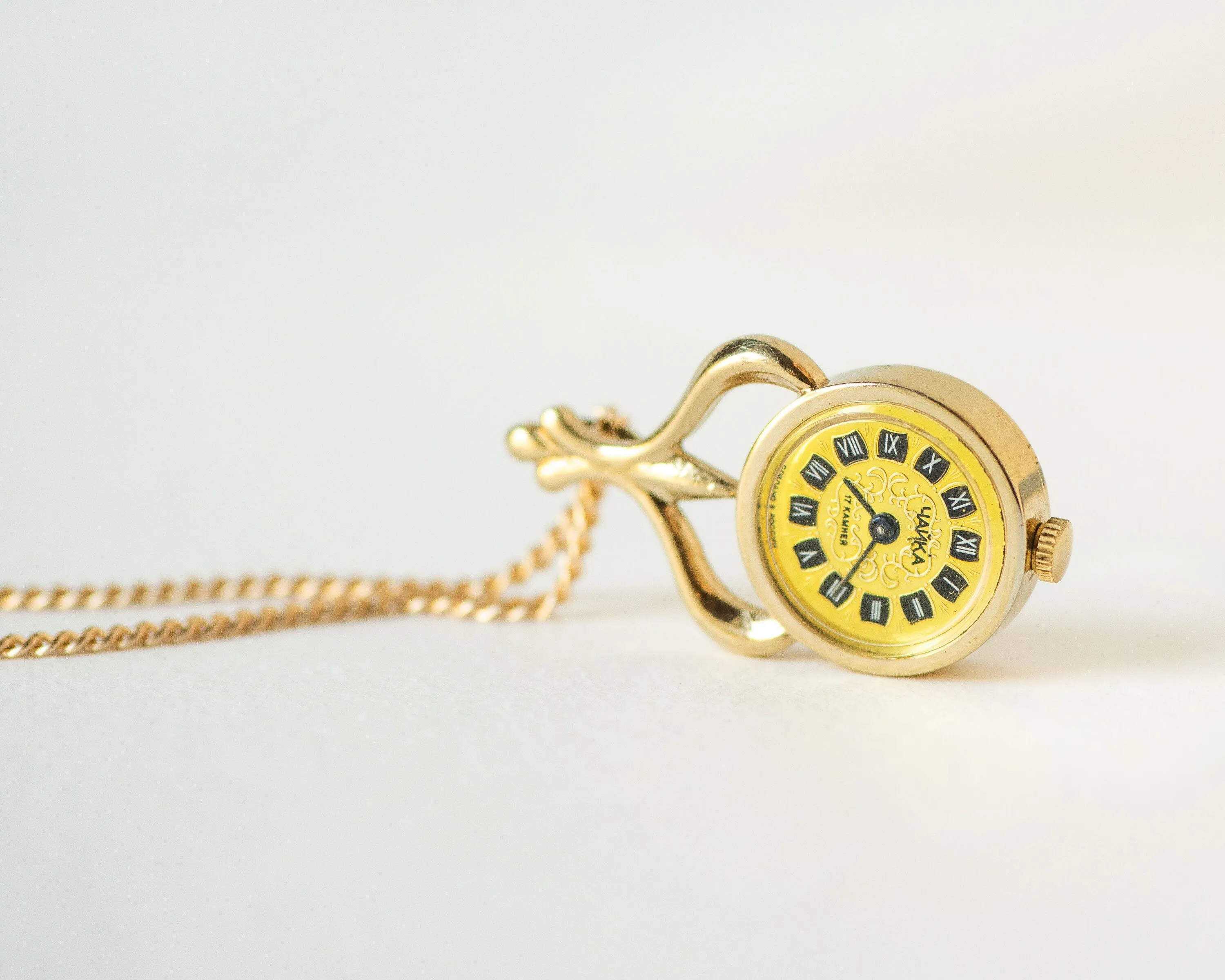 Flowers case watch necklace Seagull, women's pendant watch unique, ornamented watch pendant gold plated, rare design fashion pendant gift