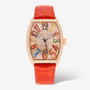 Franck Muller Cintree Curvex Crazy Hours Color Dreams 18K Rose Gold Diamond Automatic Ladies Watch 7851SCDTDCDCOLDR