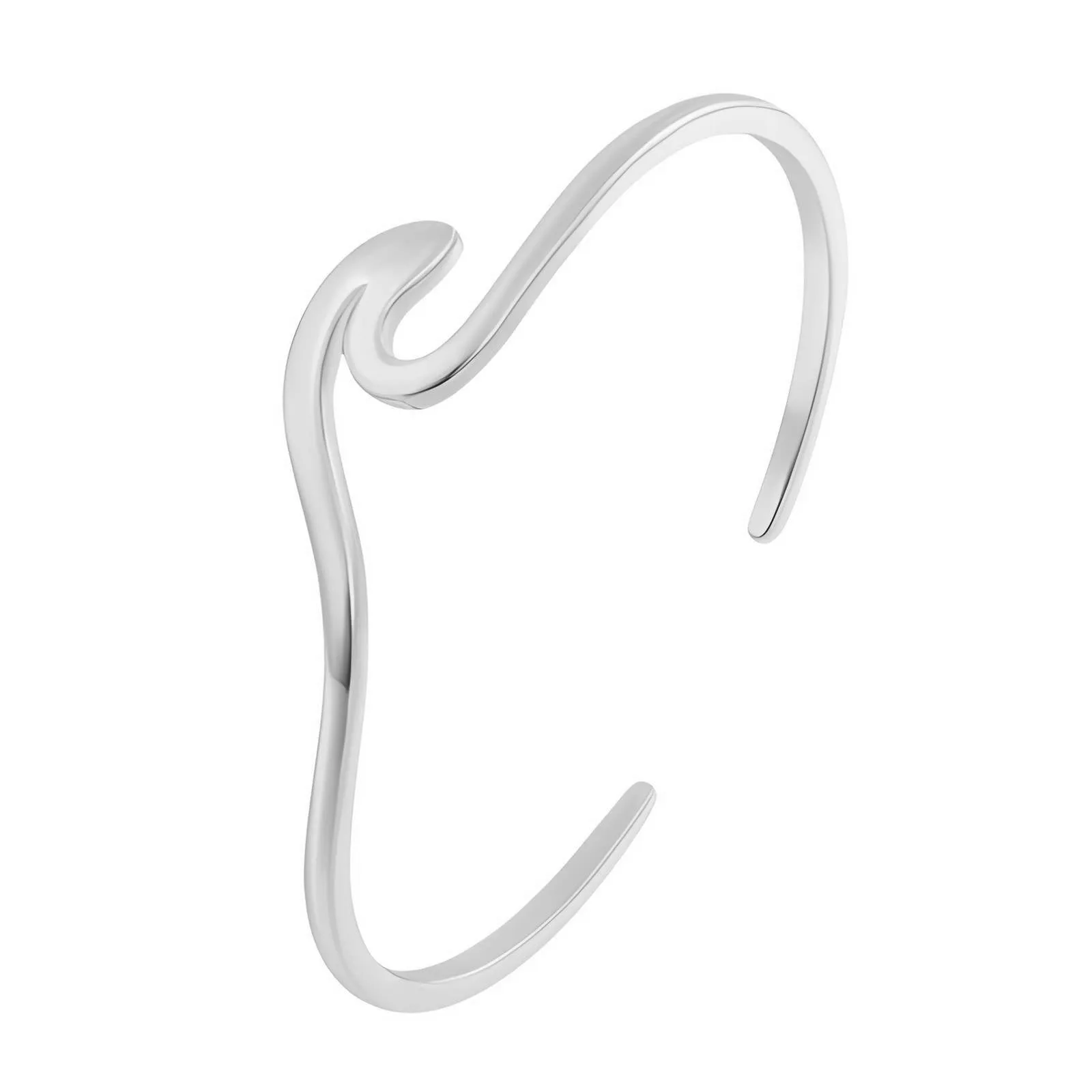 Freeform Wave Cuff – Stainless Steel