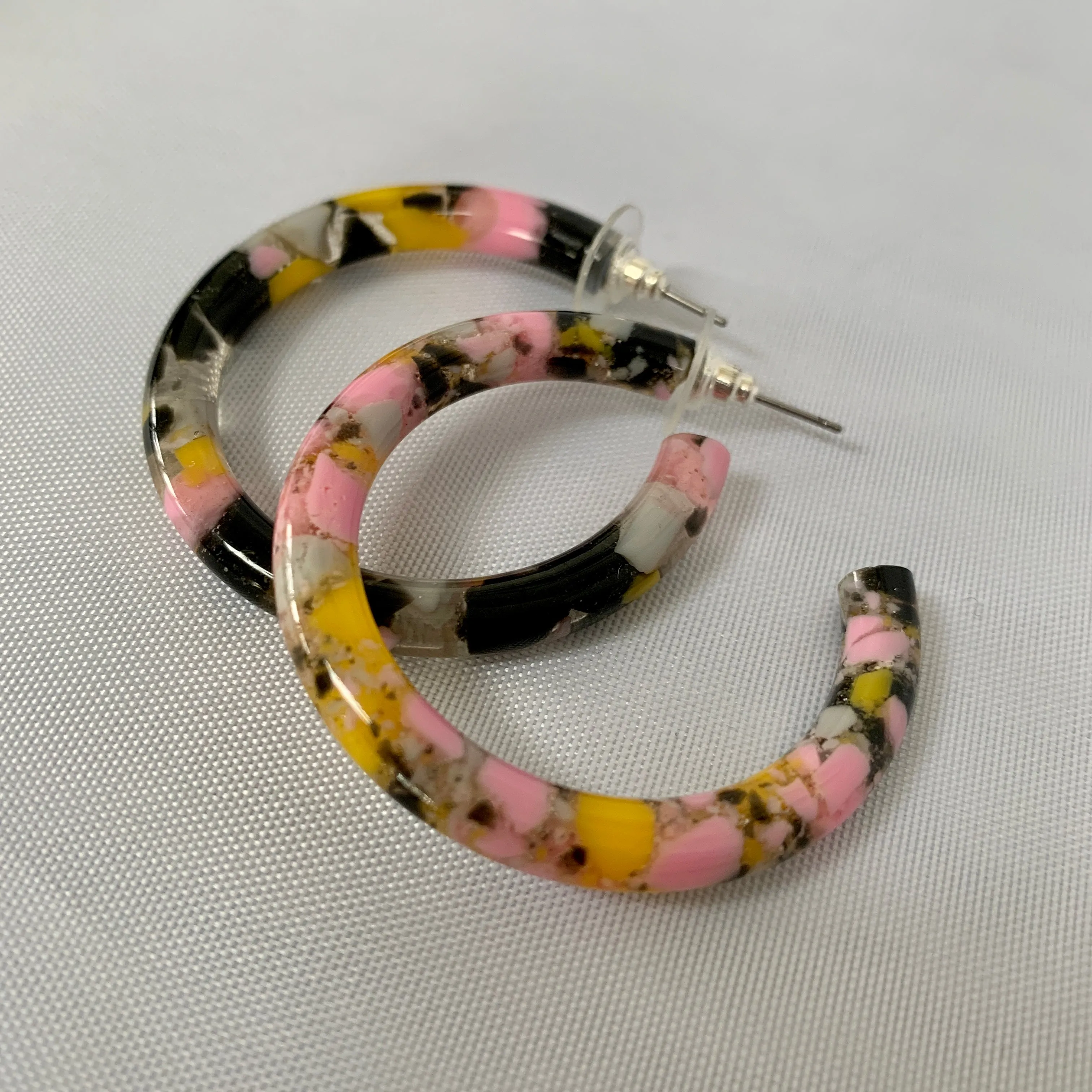 Gavriel Floral Burst Resin Hoop Earrings