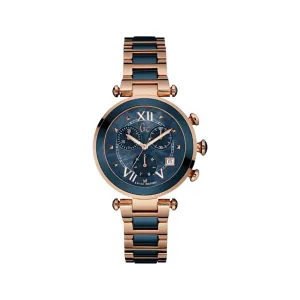 Gc Ladies Watch IP Rose Gold With Blue Dial & Metal Bracelet
