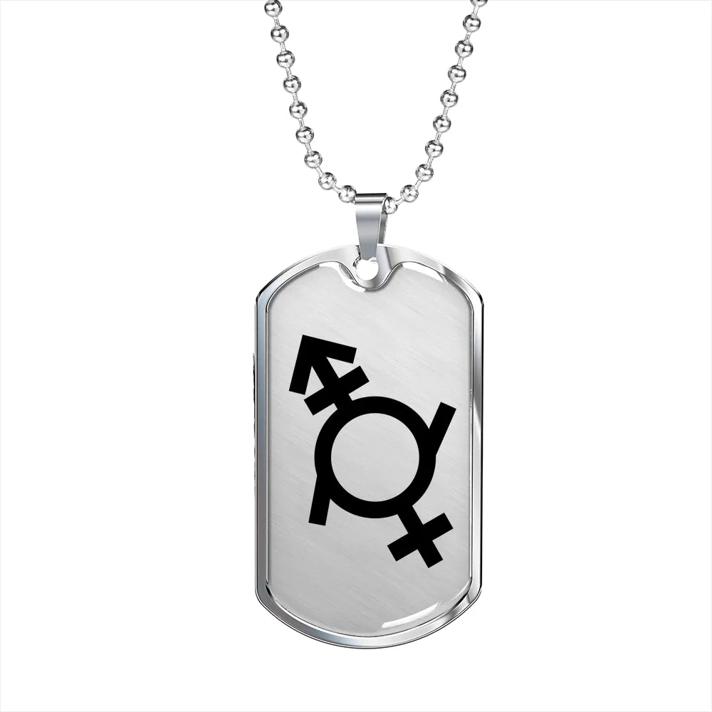 Genderfluid Emblem Dog Tag Necklace