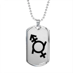 Genderfluid Emblem Dog Tag Necklace