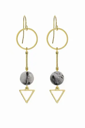 Geo Stack Quartz Earrings
