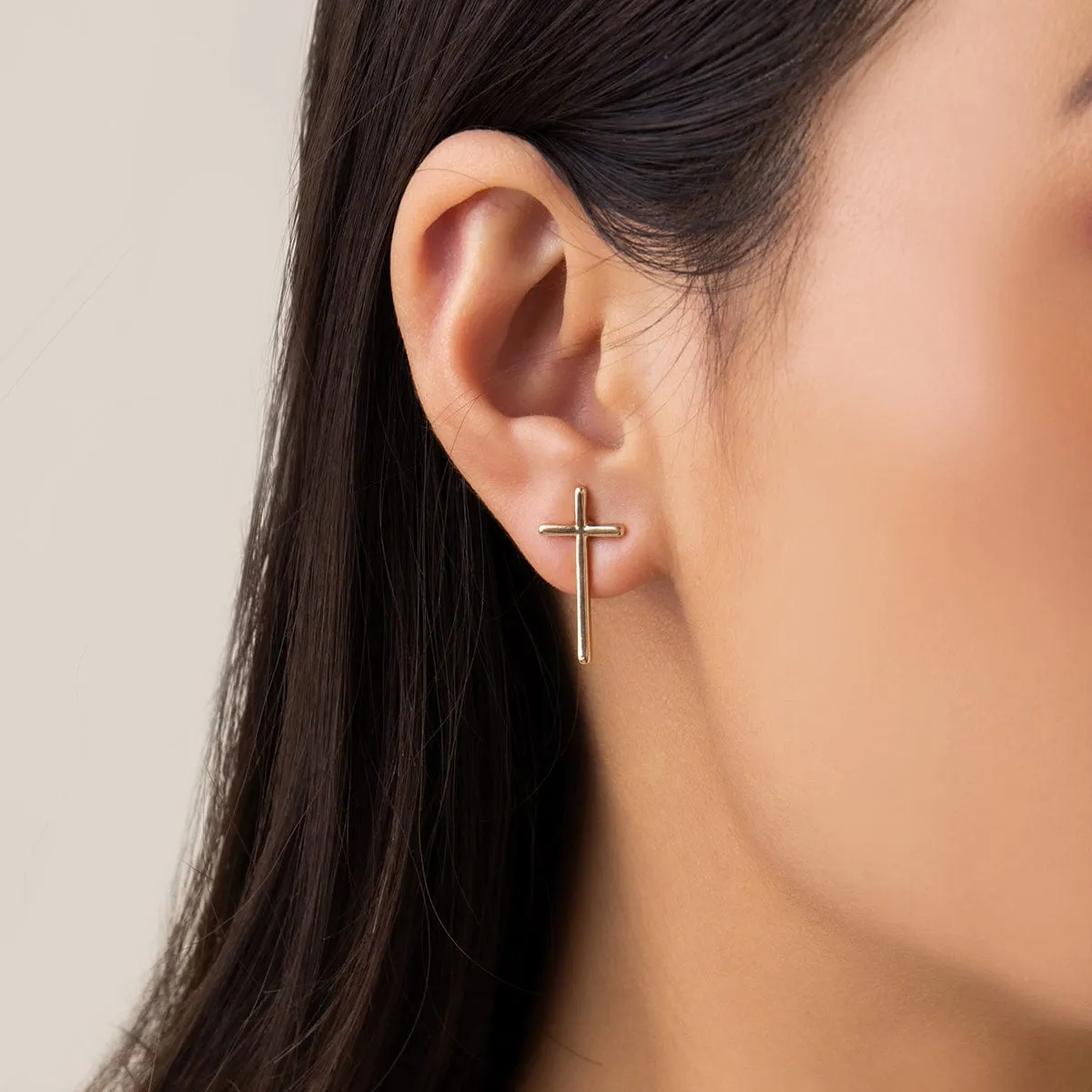 Geometric 12 Pieces Cross Butterfly Chunky Hoop Stud Earrings Set