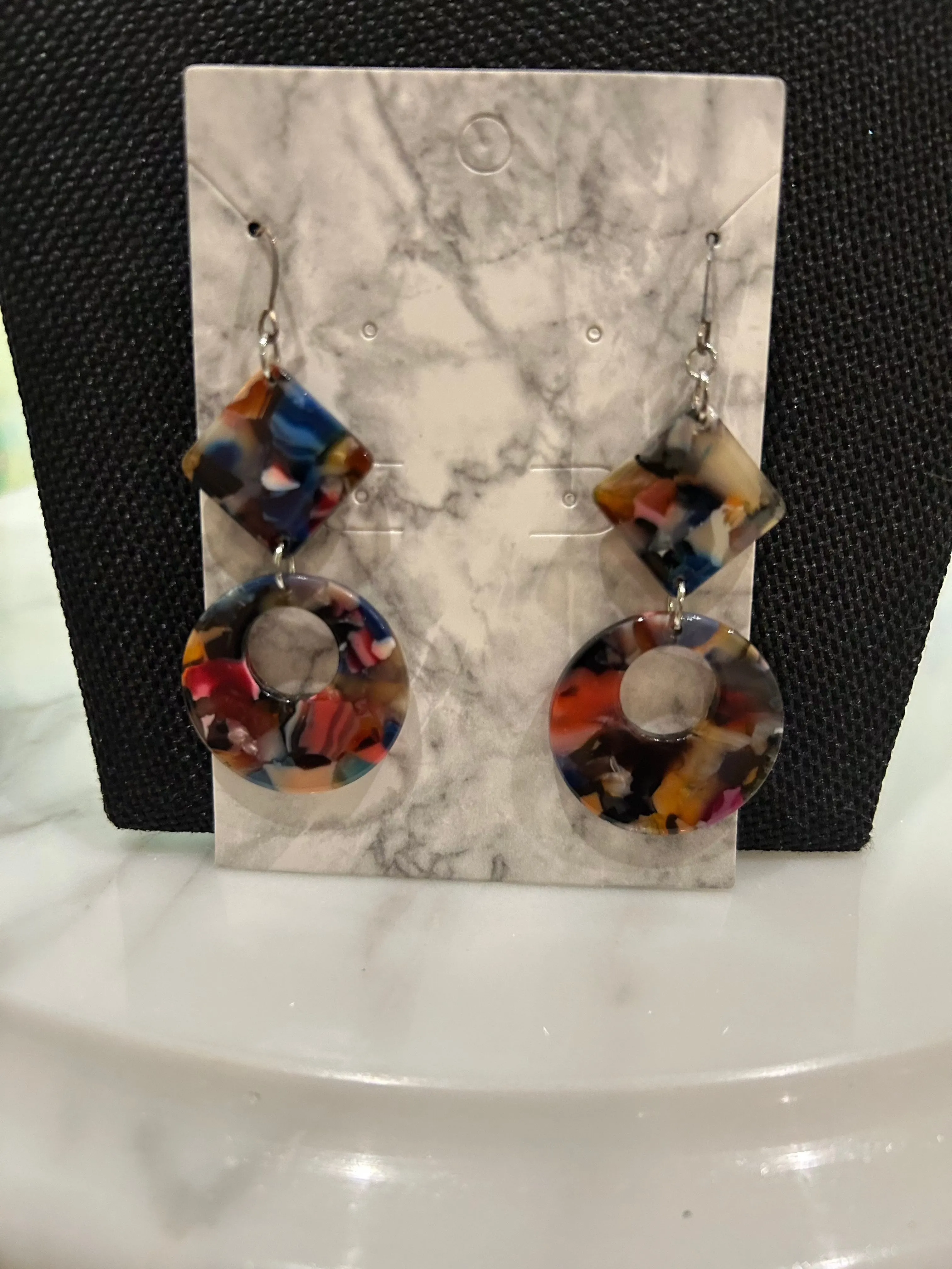 Geometric Acetate Dangle Earrings