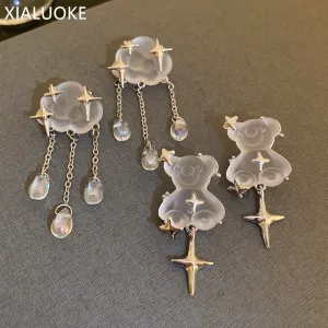 Geometric Clouds Water Drop Earrings