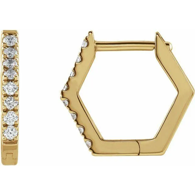 Geometric Diamond Hoop Earrings