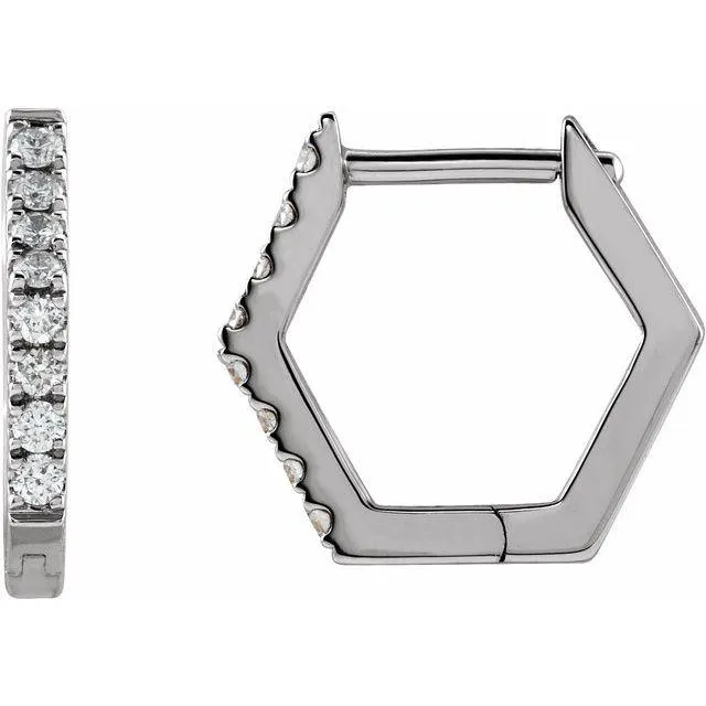 Geometric Diamond Hoop Earrings
