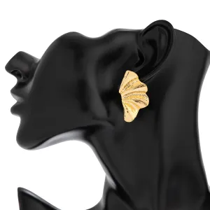 Geometric Gold Silver Plated Wing Shaped Earrings