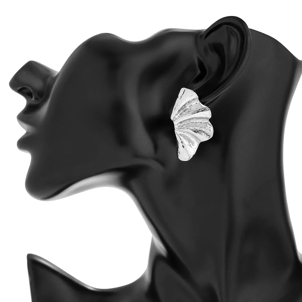 Geometric Gold Silver Plated Wing Shaped Earrings