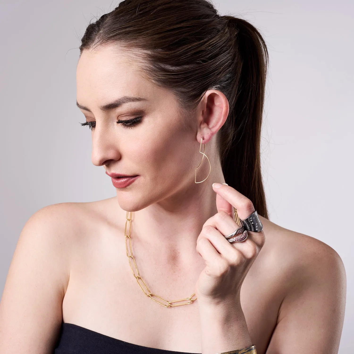 Geometric Gold Wire Earrings