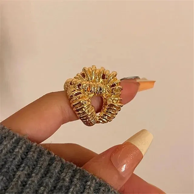 Geometric Metal Irregular Grain Stud Earrings  For Women Punk Style Personality Earrings Travel Party Jewelry Gift
