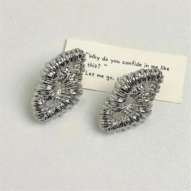 Geometric Metal Irregular Grain Stud Earrings  For Women Punk Style Personality Earrings Travel Party Jewelry Gift